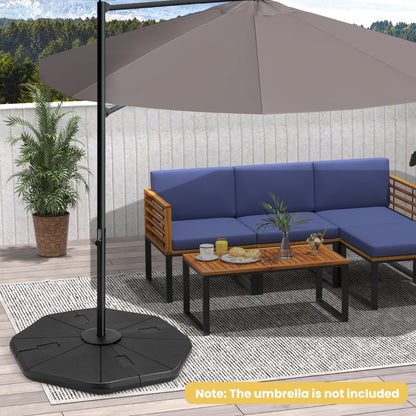 Costway 4-Piece Heavy-Duty Fillable Umbrella Base Stand for Garden Yard Poolside