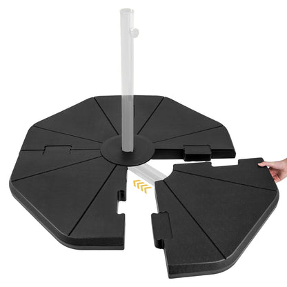 Costway 4-Piece Heavy-Duty Fillable Umbrella Base Stand for Garden Yard Poolside