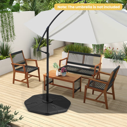 Costway 4-Piece Heavy-Duty Fillable Umbrella Base Stand for Garden Yard Poolside
