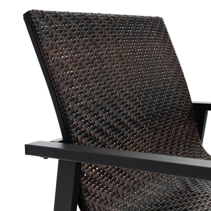 4 Pieces Patio Furniture Set for Small Space Balcony Poolside-Brown