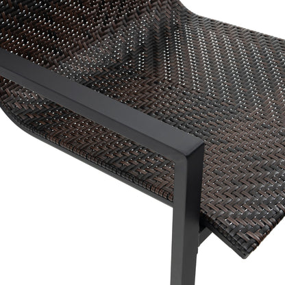 4 Pieces Patio Furniture Set for Small Space Balcony Poolside-Brown