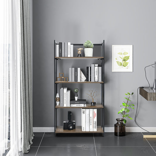 Costway 4-Tier No-Assembly Wood Folding Bookshelf