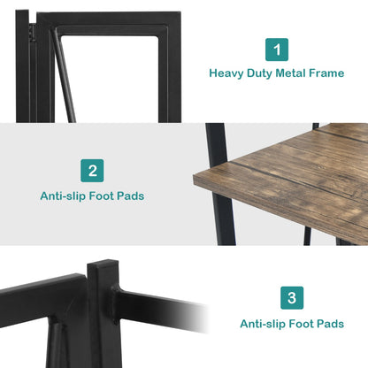 Costway 4-Tier No-Assembly Wood Folding Bookshelf