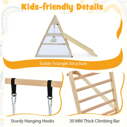 5-in-1 Indoor Jungle Gym with Fun Slide and Adjustable Swing
