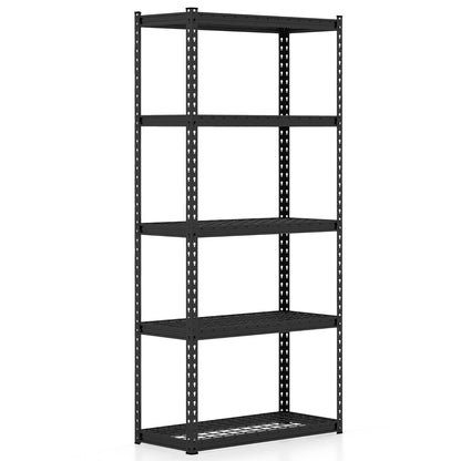 Costway 5-Tier Metal Height Adjustable Shelving Unit with Anti-slip Foot Pads-40CM Wide