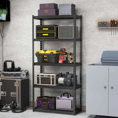 Costway 5-Tier Metal Height Adjustable Shelving Unit with Anti-slip Foot Pads-40CM Wide
