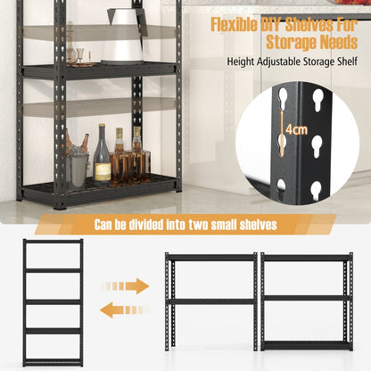 Costway 5-Tier Metal Height Adjustable Shelving Unit with Anti-slip Foot Pads-40CM Wide