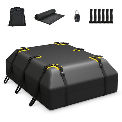 595 L Car Roof Bag with Door Hooks and Non-slip Mat-Black