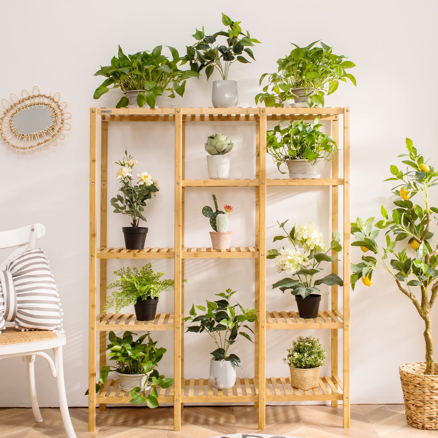 Bamboo Plant Stand 5 Tier 12 Potted Plant Shelf