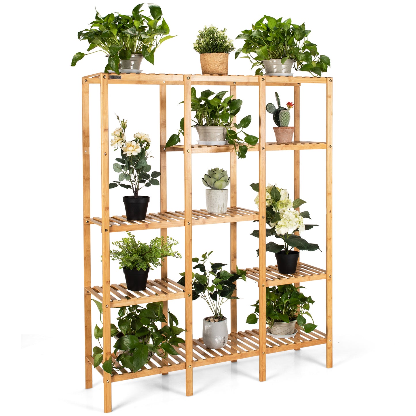 Bamboo Plant Stand 5 Tier 12 Potted Plant Shelf