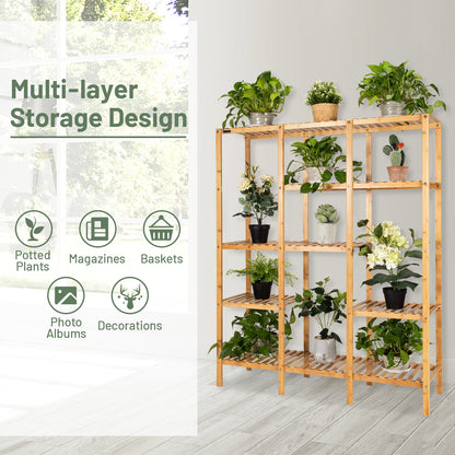 Bamboo Plant Stand 5 Tier 12 Potted Plant Shelf