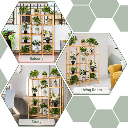 Bamboo Plant Stand 5 Tier 12 Potted Plant Shelf