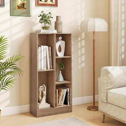 5-Cube Freestanding Storage Bookshelf with 2 Anti-Tipping Kits-Natural