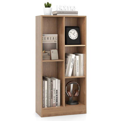 5-Cube Freestanding Storage Bookshelf with 2 Anti-Tipping Kits-Natural