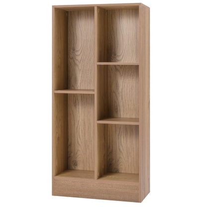 5-Cube Freestanding Storage Bookshelf with 2 Anti-Tipping Kits-Natural