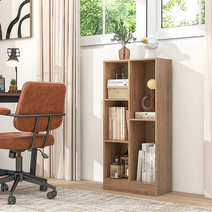 5-Cube Freestanding Storage Bookshelf with 2 Anti-Tipping Kits-Natural