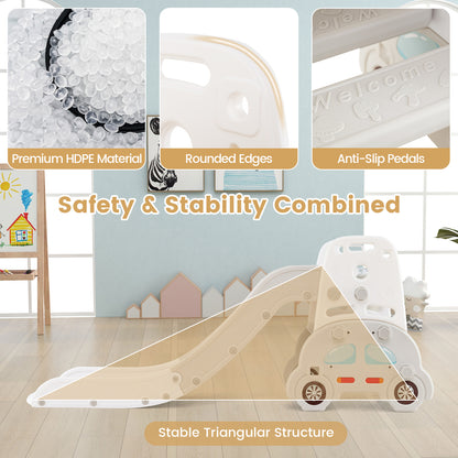 5 in 1 Convertible Toddler Slide Set for Boys and Girls 3+ Years Old-Grey