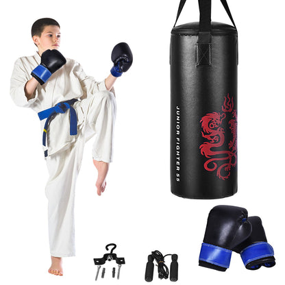 5 Pieces Kids Punching Bag Set with Boxing Gloves and Skipping Rope