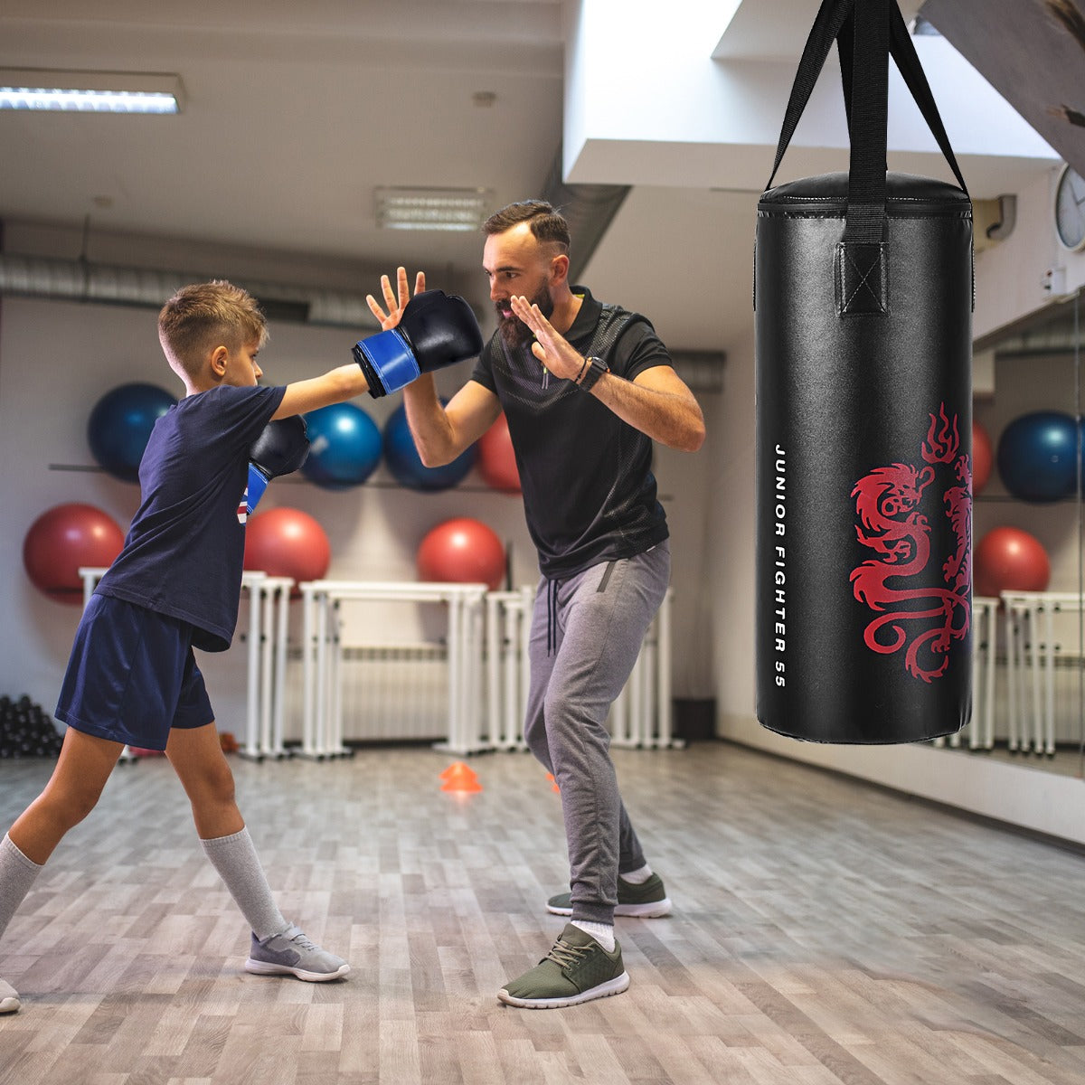 5 Pieces Kids Punching Bag Set with Boxing Gloves and Skipping Rope