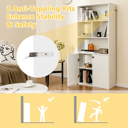 Numbered parts, hardware, and detailed instructions simplify assembly of this 155 cm tall bookcase