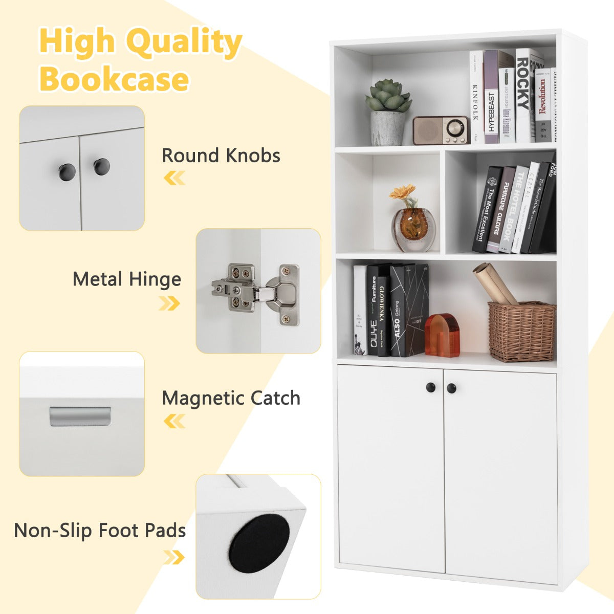 Thickened engineered wood construction provides dependable durability for home or office organization
