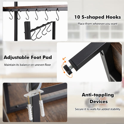 107 x 37 x 160 cm microwave stand includes detailed instructions and video-assisted assembly guidance