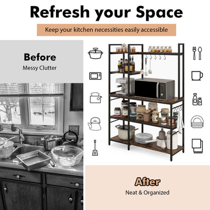 Waterproof surfaces make the rustic kitchen rack easy to clean and maintain after cooking activities