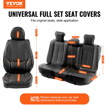 Seat Covers, Universal Car Seat Covers Full Set Seats, Front and Rear Seat, 13pcs Faux Leather Seat Cover for Most Car SUV Truck