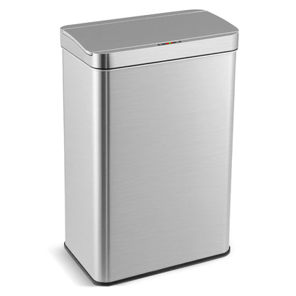 53L/60L  Automatic Trash Can with Lid Motion Sensor Garbage Can-Silver-60 L