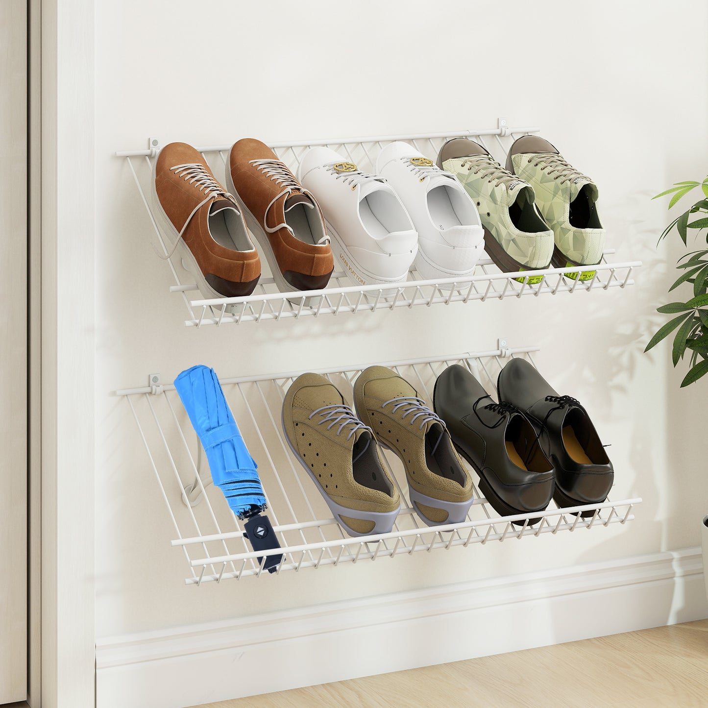 61 cm Metal Closet Shelves Wall Mounted Set of 2 for Laundry Room Bedroom