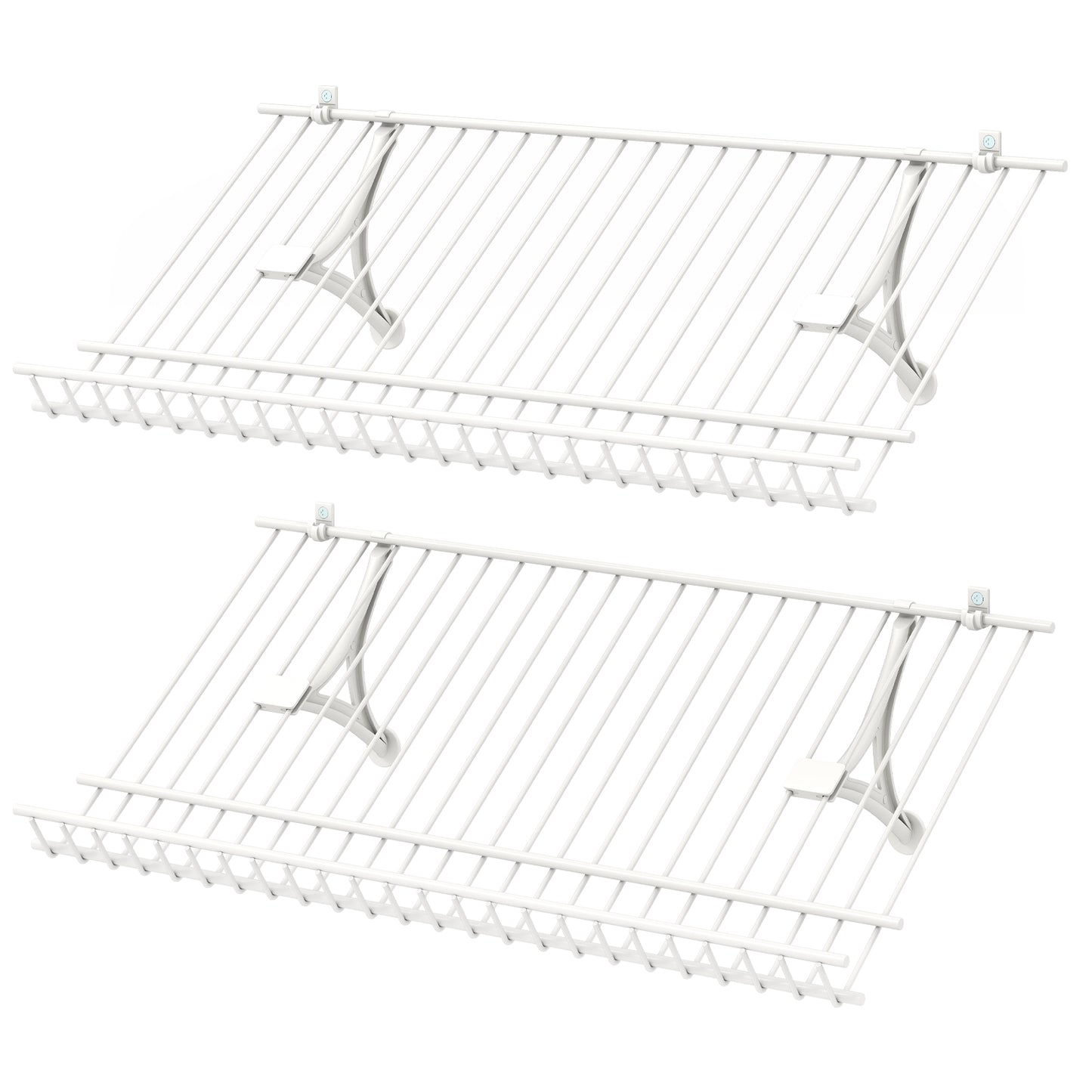 61 cm Metal Closet Shelves Wall Mounted Set of 2 for Laundry Room Bedroom