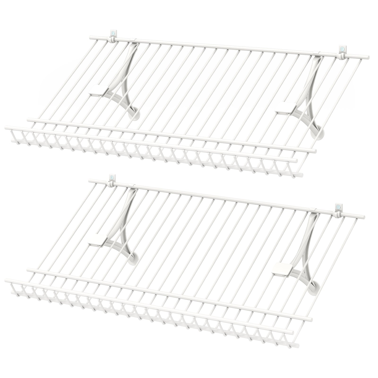61 cm Metal Closet Shelves Wall Mounted Set of 2 for Laundry Room Bedroom