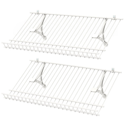 61 cm Metal Closet Shelves Wall Mounted Set of 2 for Laundry Room Bedroom