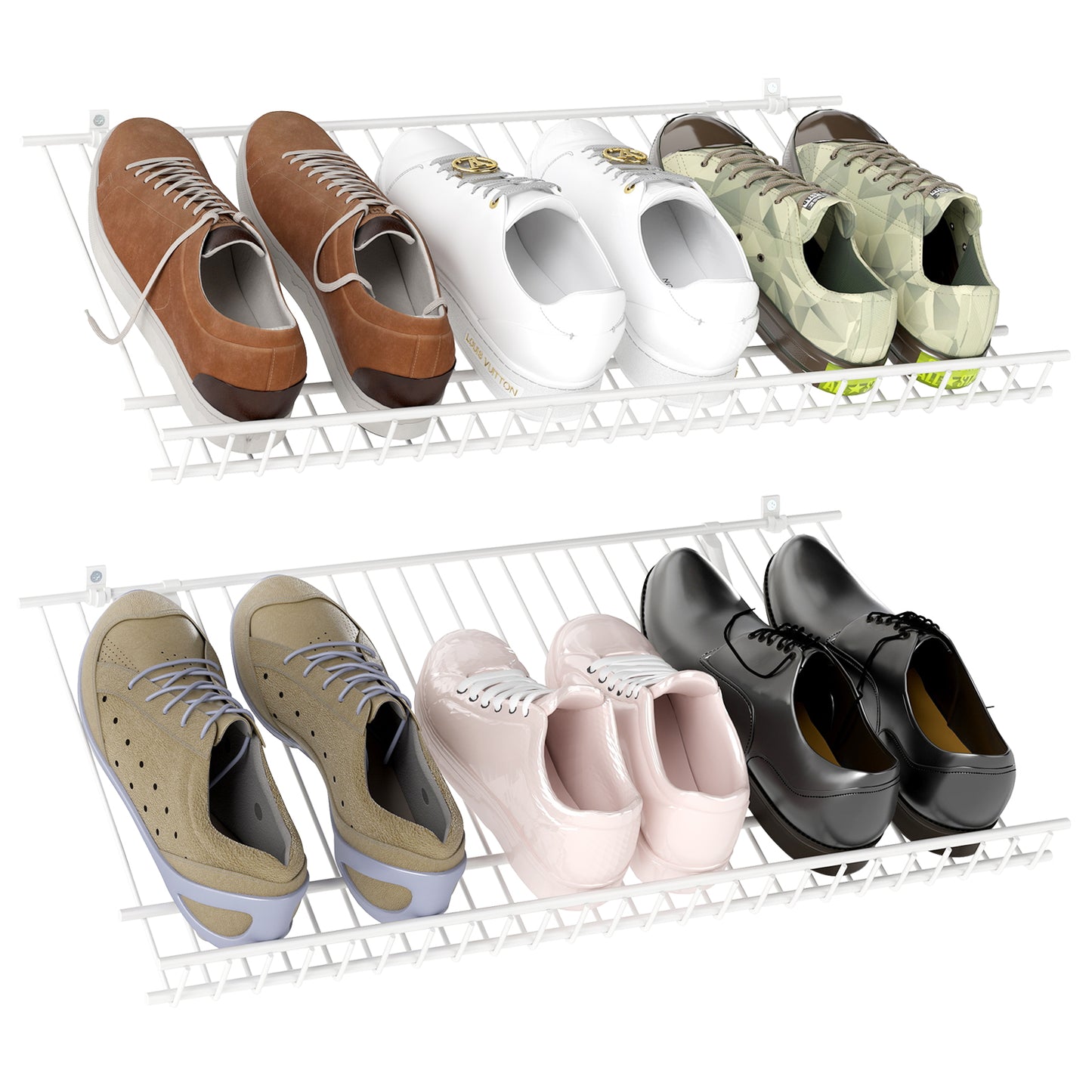 61 cm Metal Closet Shelves Wall Mounted Set of 2 for Laundry Room Bedroom