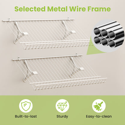 61 cm Metal Closet Shelves Wall Mounted Set of 2 for Laundry Room Bedroom
