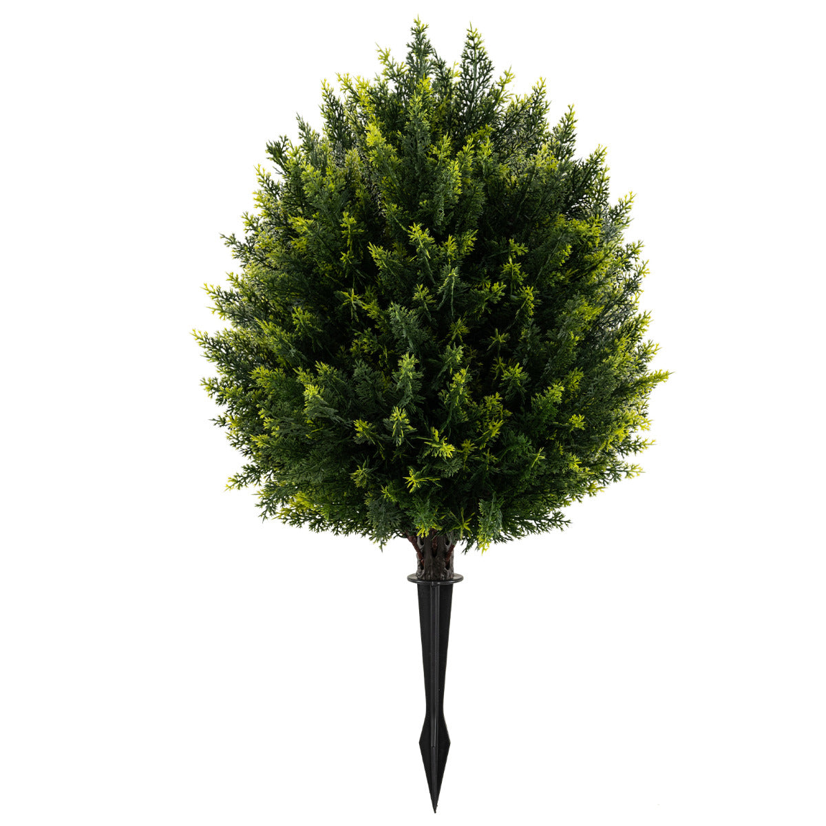 61 cm Artificial Cypress Topiary Ball Tree Set with Ground Spike-Green