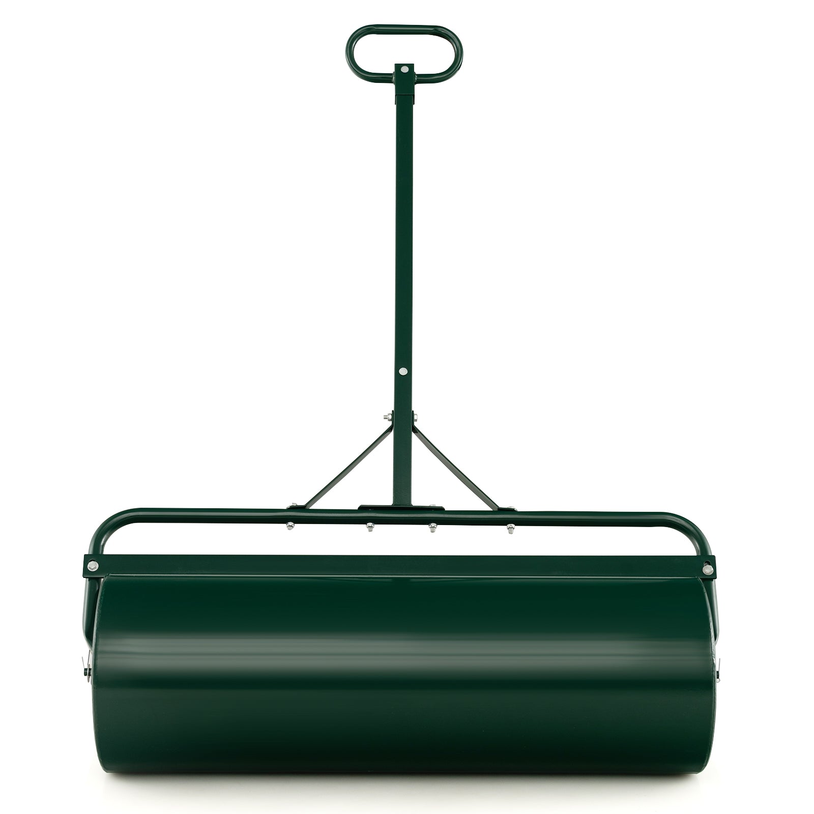 63L Metal Lawn Roller with Detachable Gripping Handle for Garden-Green