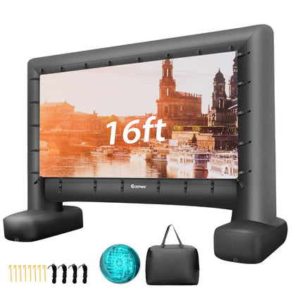 Inflatable Projector Screen with Air Blower , Carry Bag and Ground Stakes-L