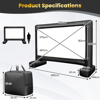 Inflatable Projector Screen with Air Blower , Carry Bag and Ground Stakes-L