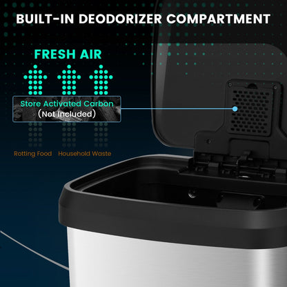 Rear handle and anti-slip base make the garbage bin easier to move while protecting floors