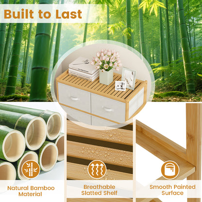 6-Drawer Dresser for Bedroom Bamboo Storage Tower-Natural