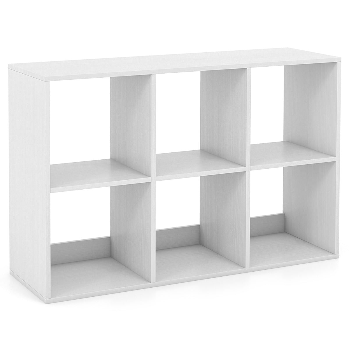 6-Cube Open Bookshelf with Anti-toppling Kit-White