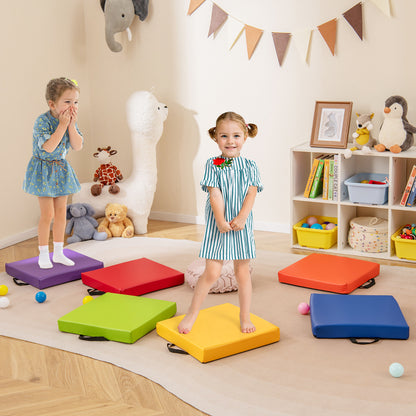 6 PCS Square Floor Cushions with Carrying Handles-Colourful
