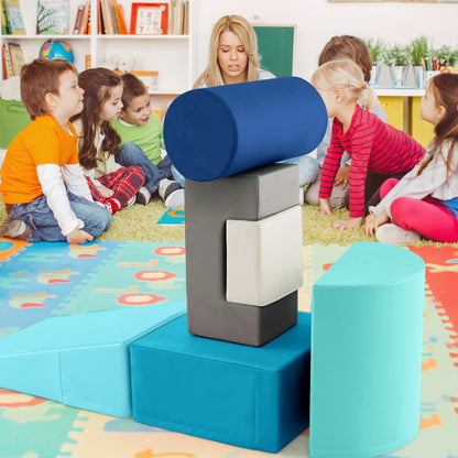 6 Pieces Indoor Climb and Crawl Activity Playset  for Kids-Navy