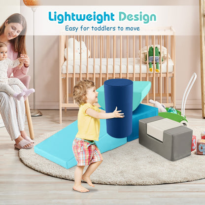 6 Pieces Indoor Climb and Crawl Activity Playset  for Kids-Navy