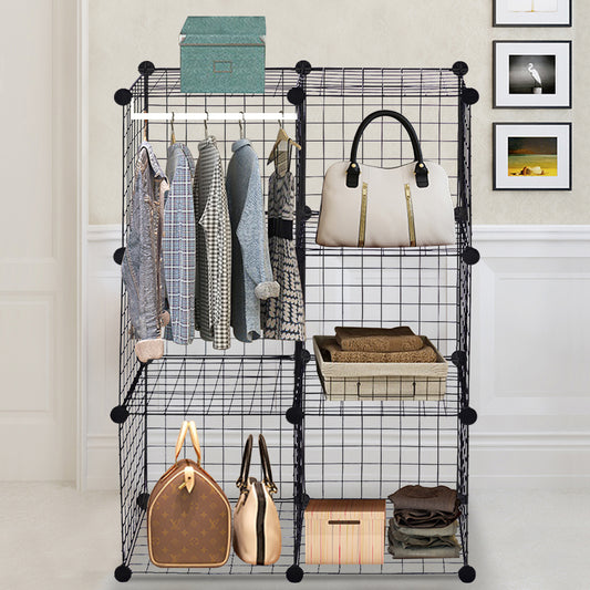 Costway Wire Cube Storage Organizer Metal Wire Grid Storage Shelves-6 Cubes