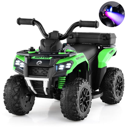 6V Kids Ride On ATV with Music and Spray Function-Green