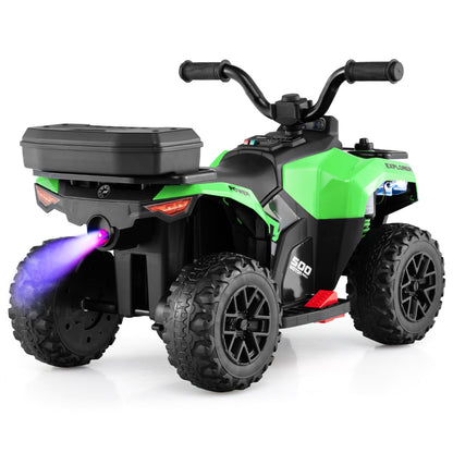 6V Kids Ride On ATV with Music and Spray Function-Green