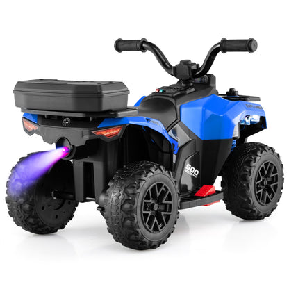 6V Kids Ride On ATV with Music and Spray Function-Blue