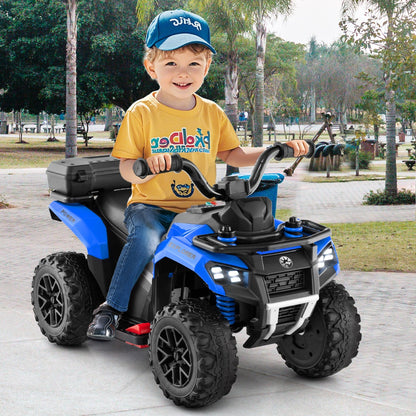 6V Kids Ride On ATV with Music and Spray Function-Blue